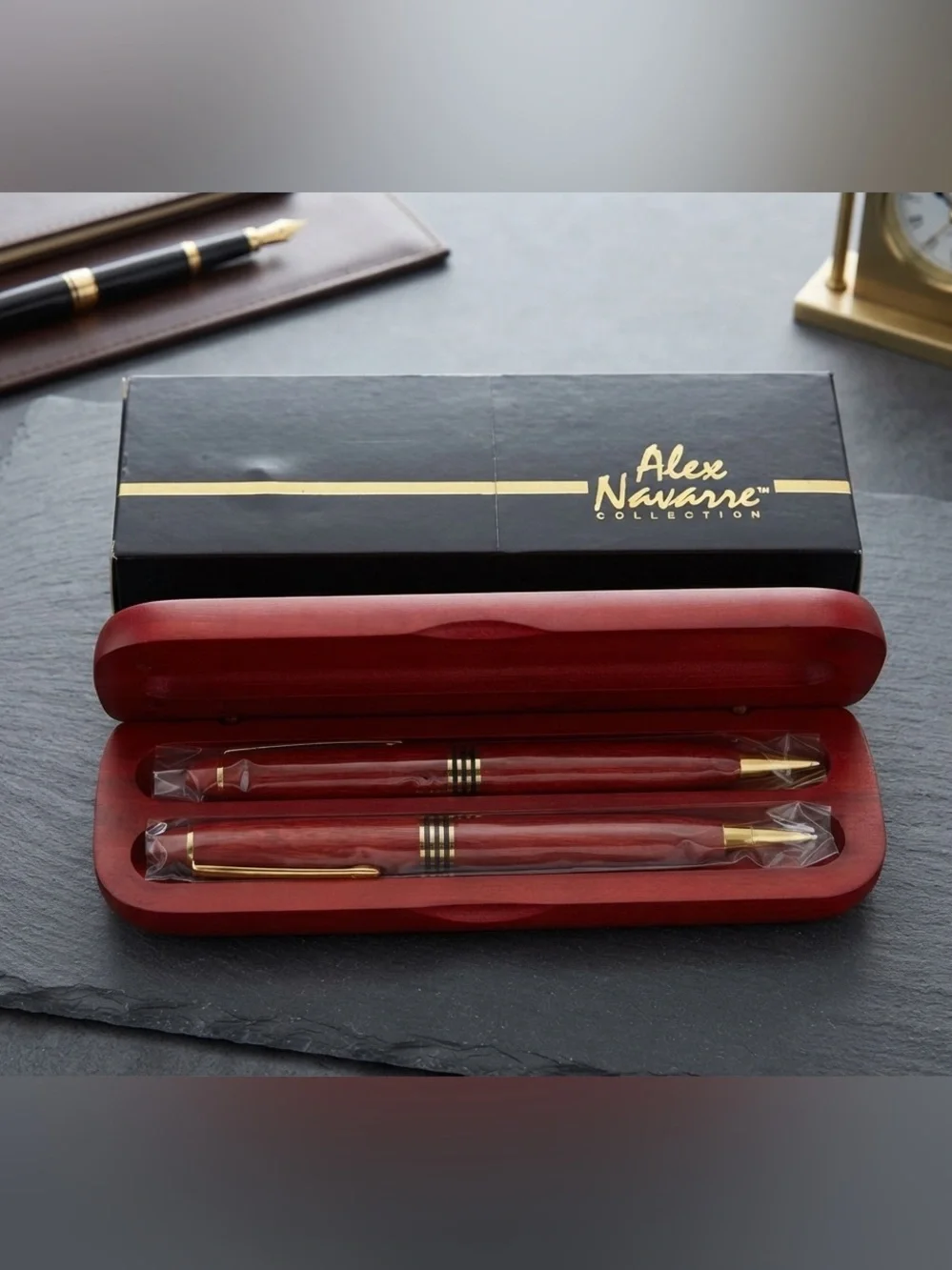 Wooden Pens Set with Gift Case/ Pen and Mechanical Pencil Set Rosewood